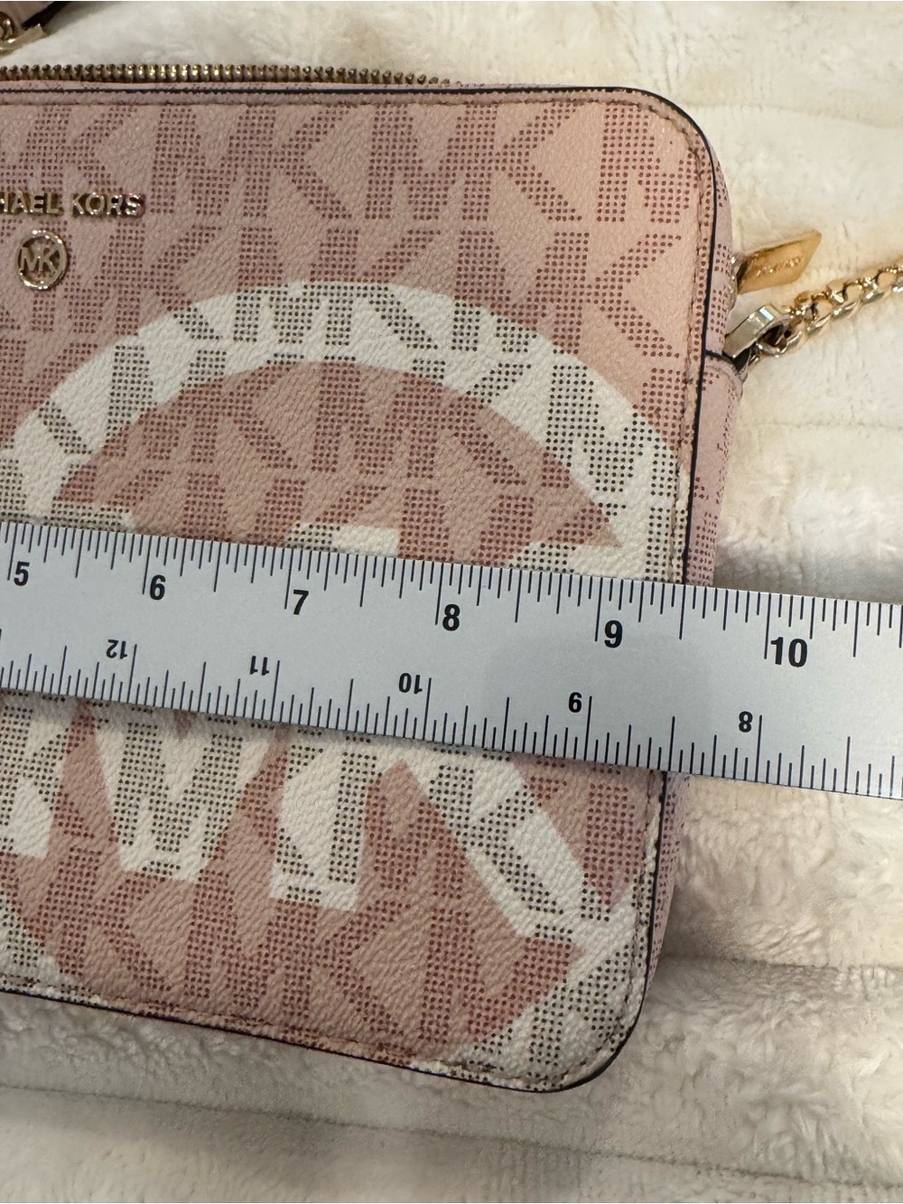 Michael Kors Jet Set Travel Crossbody Pink Logo Chain Strap - Picture 7 of 9